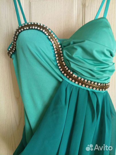 Вечернее Стильное Платье Италия, цвет бирюза