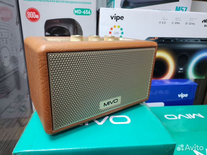 Колонка блютуз mivo m 45 ретро дизайн коричневый