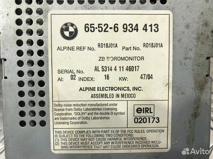 Монитор 16:9 Bmw Х5 Е53 M54B30 2004