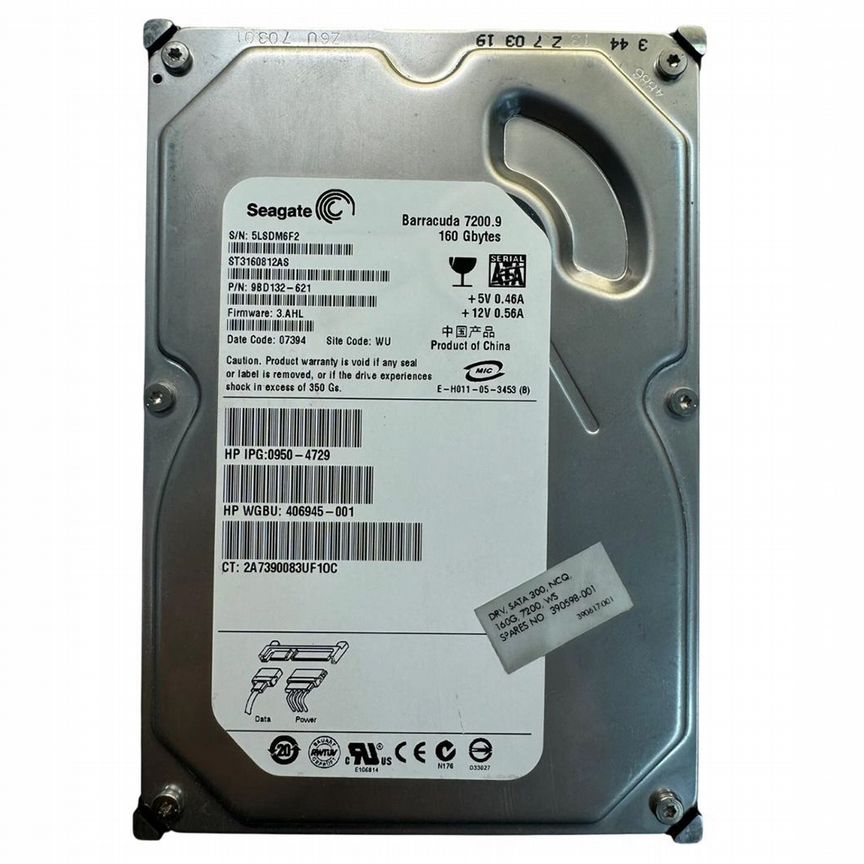 [406945-001] Жесткий Диск Hp 160gb Sata2 3,5" Hdd 406945-001