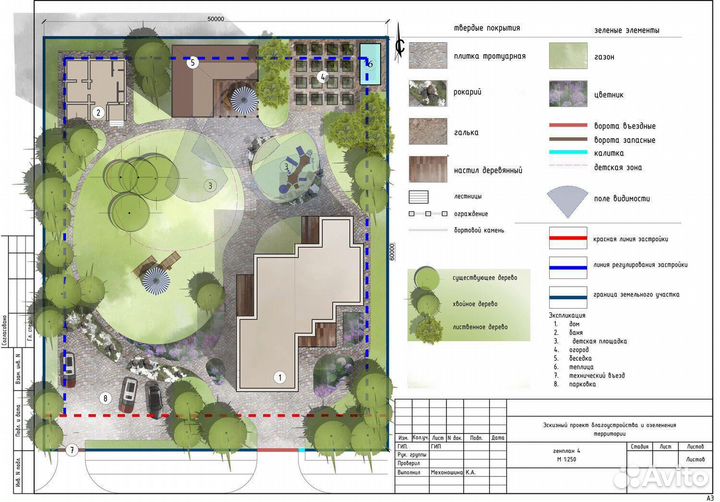 Ландшафтный проект 10 соток участка \ Проект №626