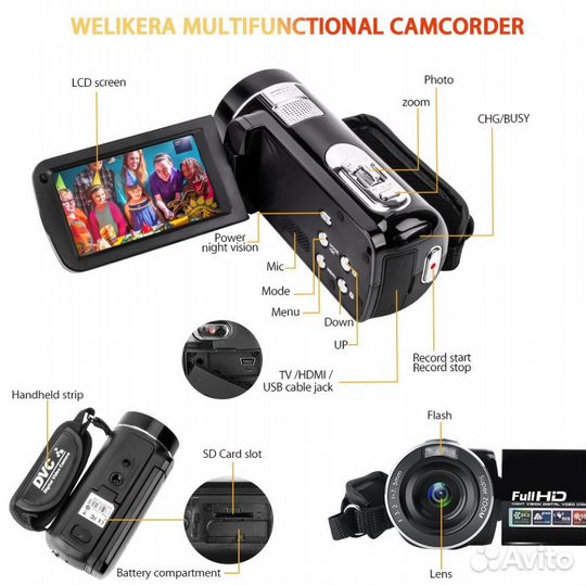Новая 1080P Camcorder,Bekhic Infrared Night Vision