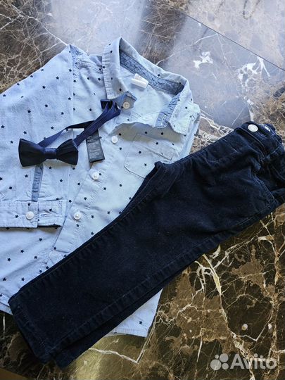 Праздничный образ:Рубашка и брюки. H&M/Next 86см