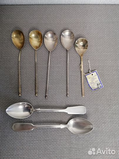 Ложки чайные и кофейные серебро СССР