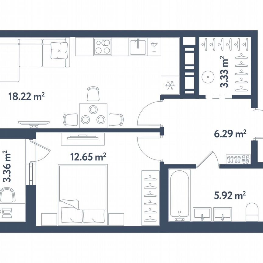 1-к. квартира, 48,1 м², 10/11 эт.