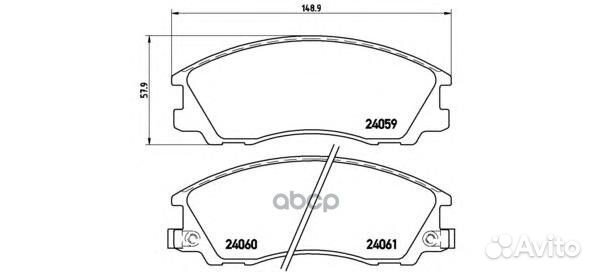 Колодки тормозные дисковые перед P30017 Brembo