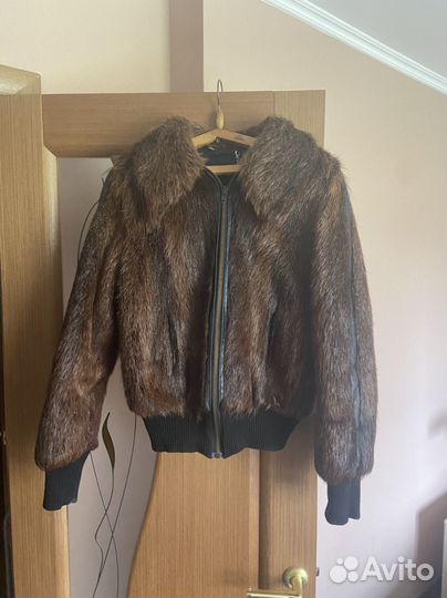Куртка женская из нутрии со вставкой из кожи
