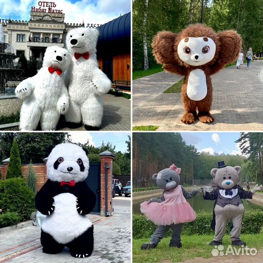 Мишки/Панда/Тедди/Чебурашка/Дед Мороз