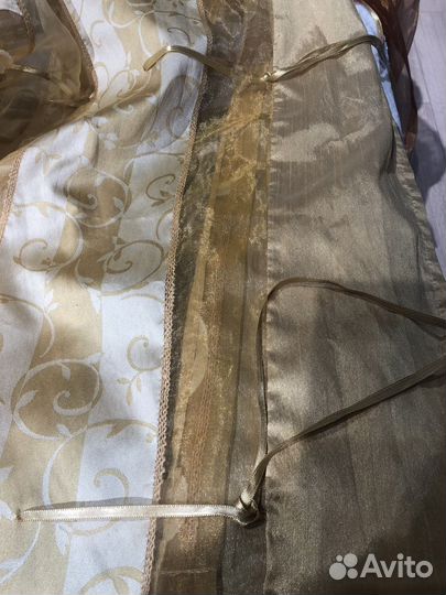 Римские шторы органза золотисто-желтые