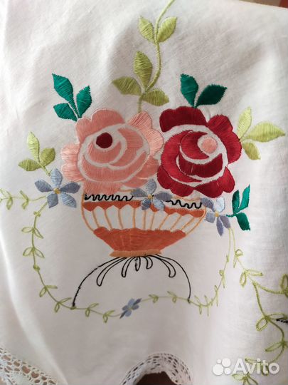 Льняная скатерть вышивка Германия
