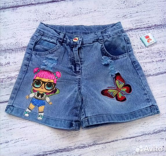 Шорты джинсовые для девочки новые 110-116