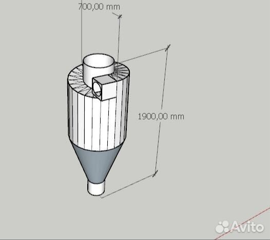 Циклон промышленный успокоитель осадитель