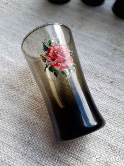 Стопки/цветное стекло/6 шт/роза