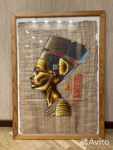 Деревянная рамка со стеклом, папирус