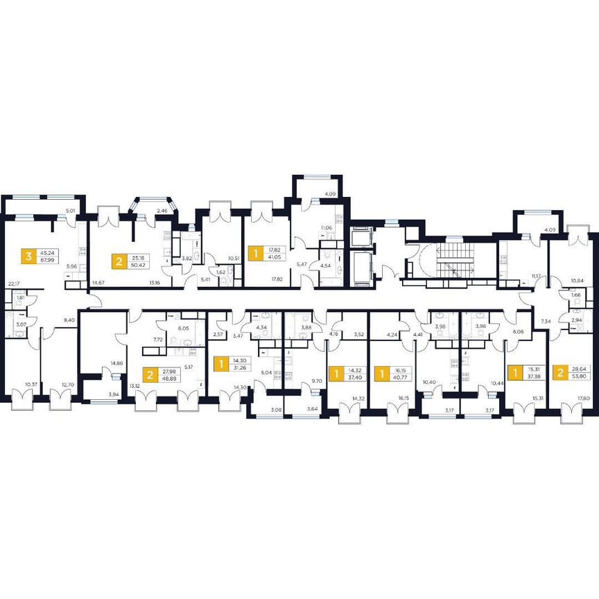 2-к. квартира, 48,9 м², 8/15 эт.