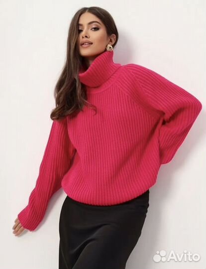 Свитер удлиненный цвета фуксия