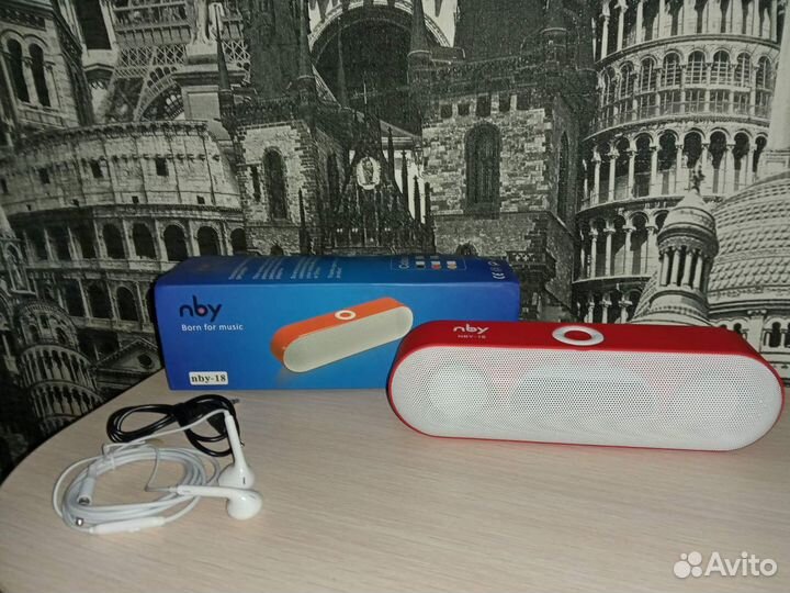 Колонки блютуз колонка 1 шт. красная в наличии