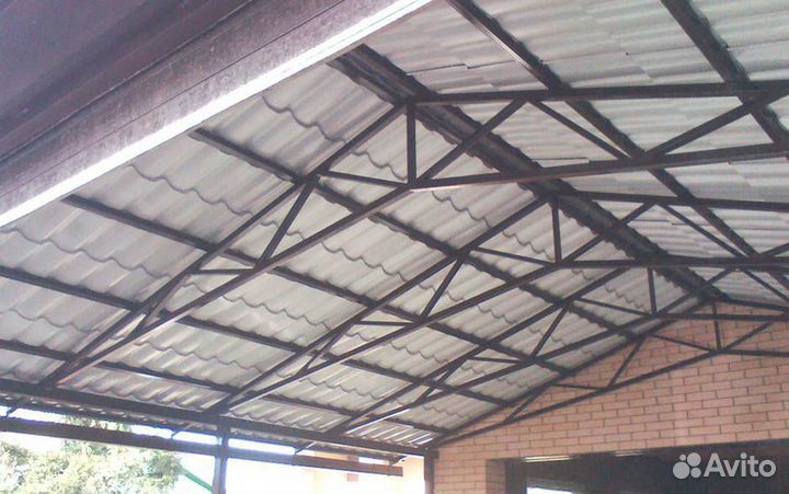 Двускатные фермы для навеса