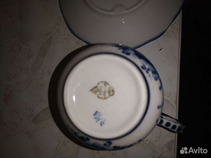 Чашка с блюдцем фарфор