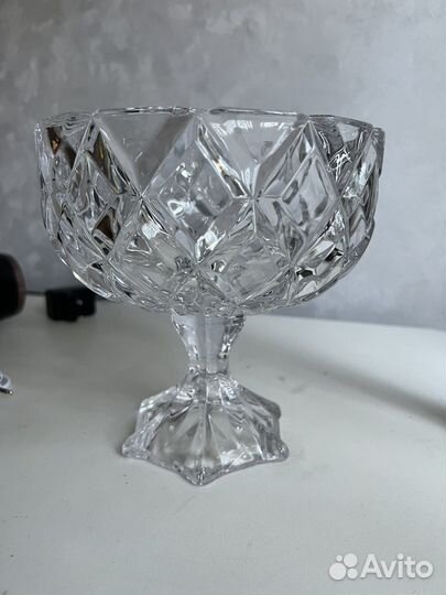 Ваза для фруктов на ножке хрусталь
