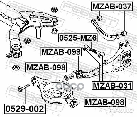 Сайлентблок рычага mazda 6 02-08