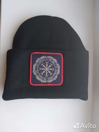 Шапка зимняя мужская вязанная с логотипом