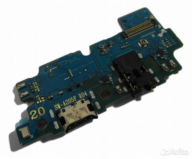 Шлейф Samsung A205F A20 (плата) + разъем зарядки +