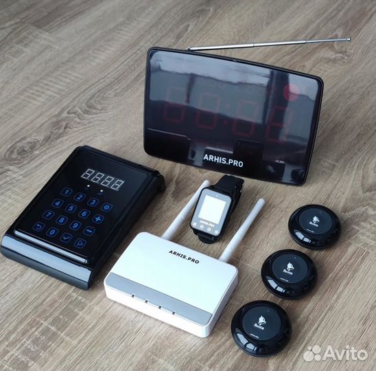 Кнопка вызова персонала, часы, табло, пуль, репите