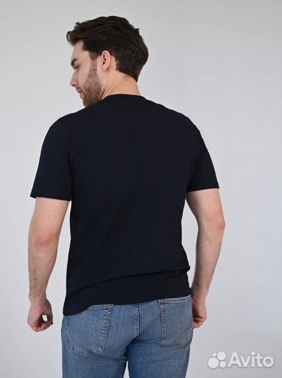 Футболка мужская Moncler темно-синяя