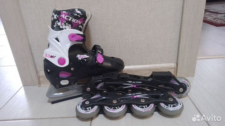 Коньки хоккейные раздвижные 2в1