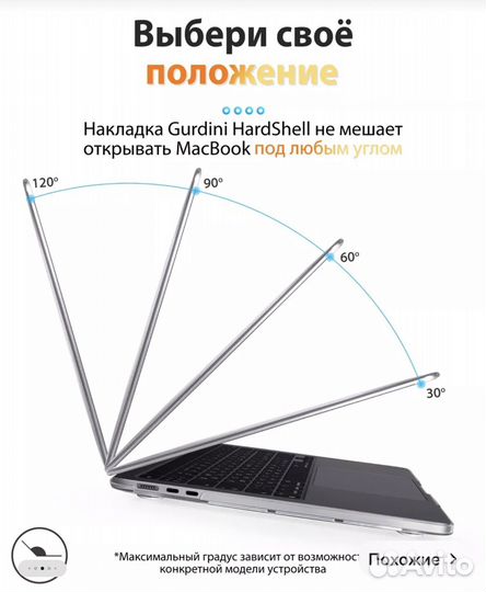 Пластиковый чехол для macbook м2, м3