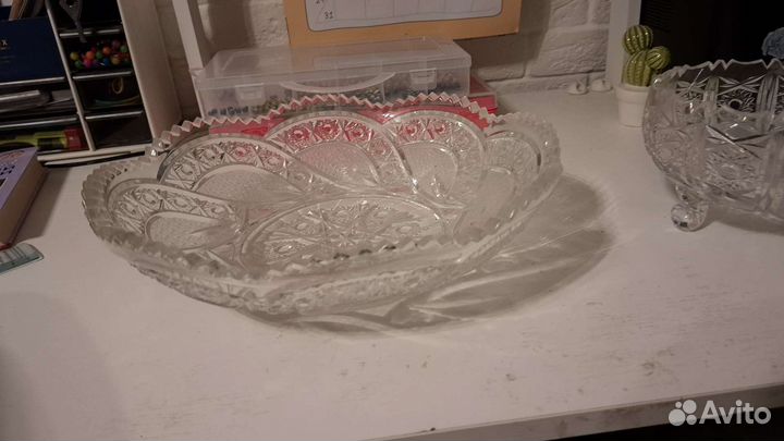 Ваза для фруктов салатница хрусталь винтаж СССР