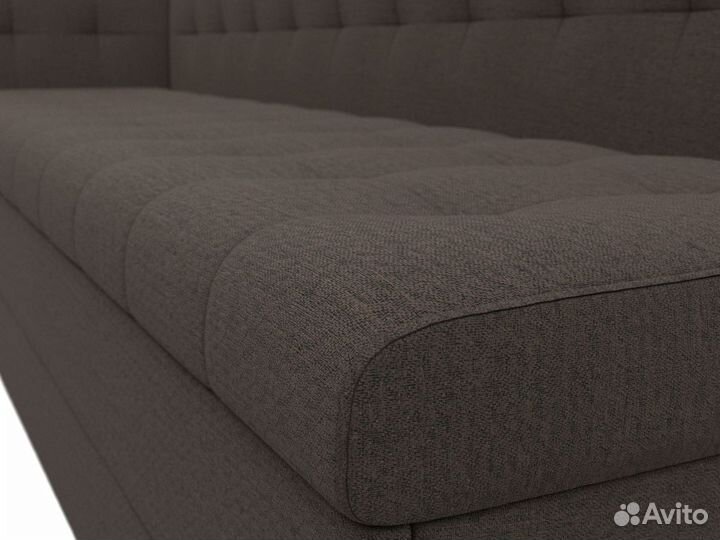 Диван кухонный Бриз с углом слева, рогожка, амур коричневый