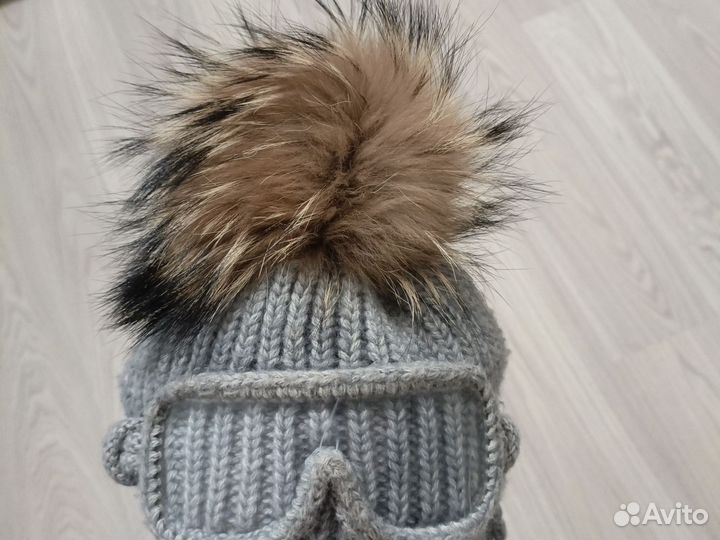 Шапка шлем для девочки зимняя 50 52