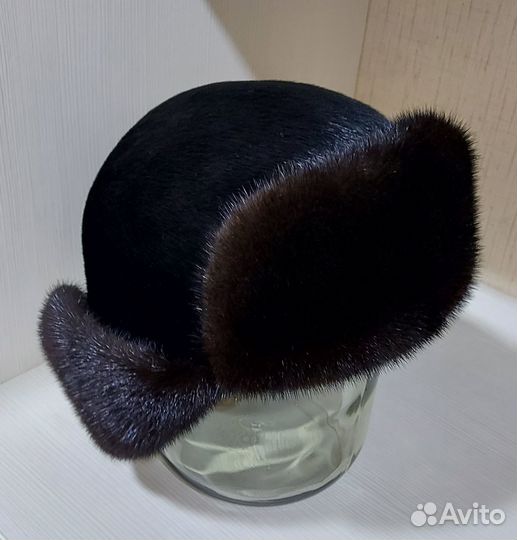 Продаю мужскую шапку зимнюю,мех норка и нерпа нат