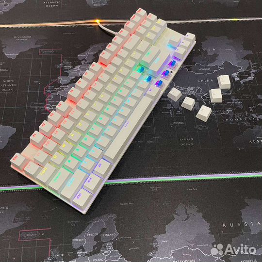 Новая игровая механическая клавиатура белая ky400