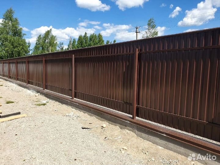 Забор из Профнастила. 3Д Сетка. Евроштакетник