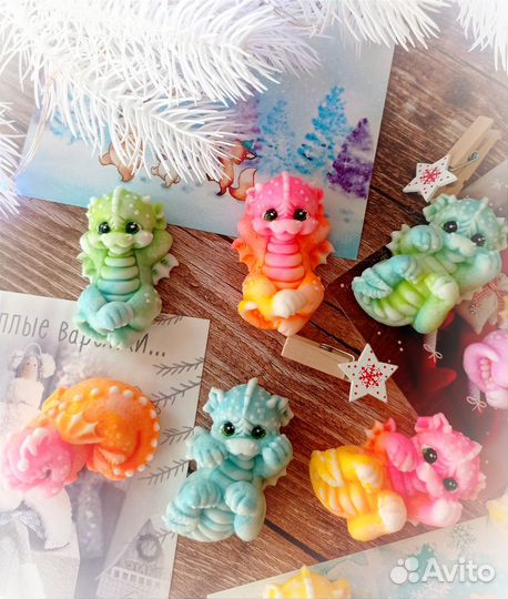 Мыло ручной работы дракончик символ года подарок