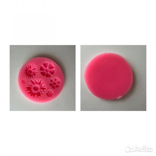 Силиконовый молд розы, листики, перья, цветы