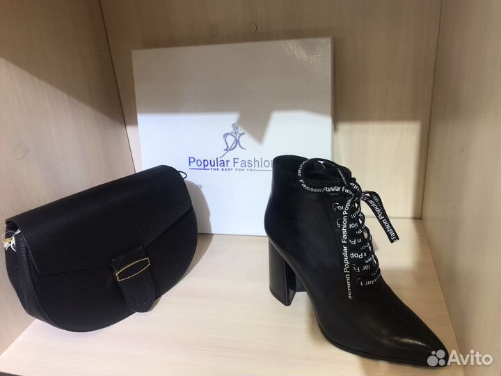 Демисезонные ботильоне на каблуке popular fashion
