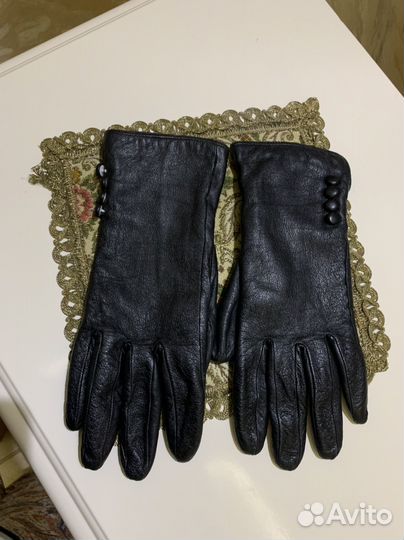 Перчатки женские кожаные италия