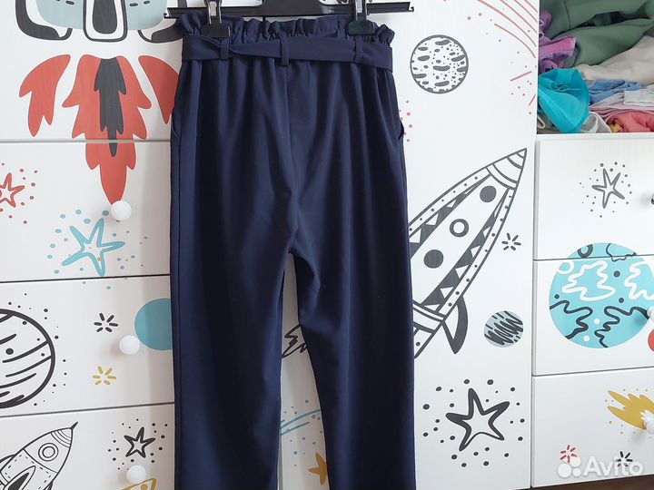 Брюки школьные синие для девочки