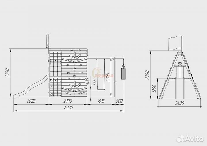 Спортивный домик Савушка База-2 (милитари)