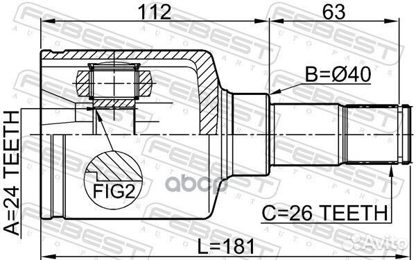 ШРУС внутр левый ford transit connect 02-13 211