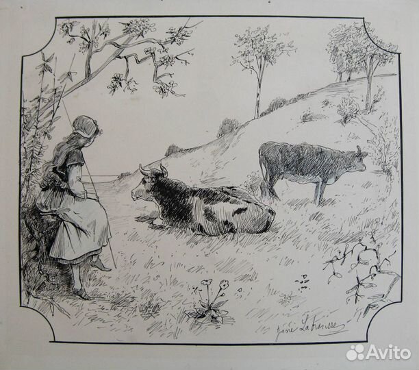 Рисунок Пастушка Симонетта Жанна Лабрус 1890-е гг