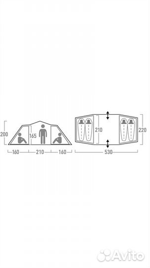 Продам палатку 4-местную Outventure Twin Sky 4
