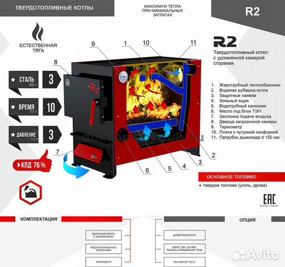 Термокрафт R2 21 кВт ** Котел твердотопливный