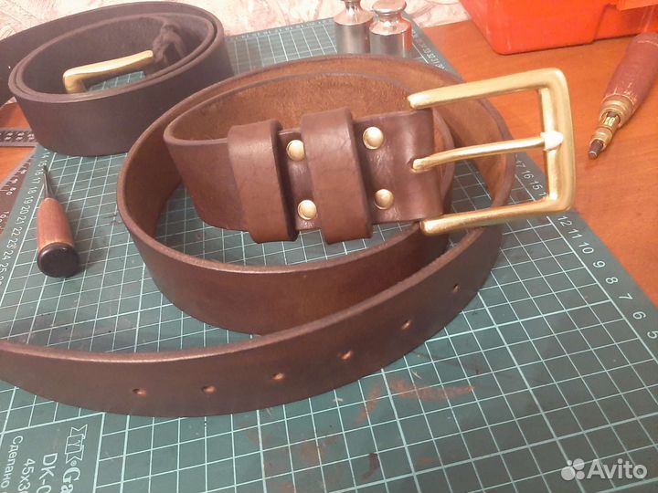 Ремень кожаный брючной