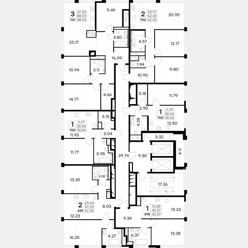 1-к. квартира, 42,3 м², 15/19 эт.