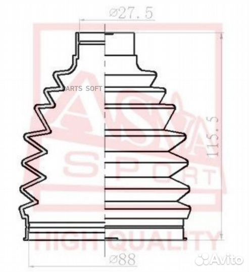 Asva asbt-RAV3 Пыльник шруса (К-кт без смазки) 28x